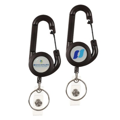 Round Carabiner Badge Reel w/ Keyring